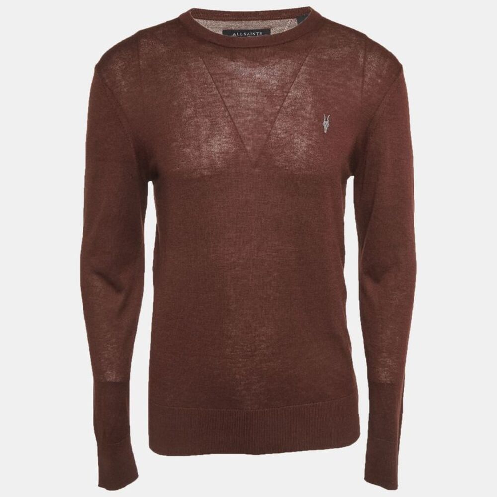 All Saints Brown Knit Nomo Crewneck Sweatshirt M